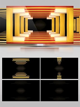 金色太空隧道動態(tài)視頻素材