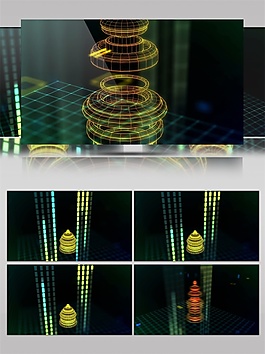 金色動(dòng)感光環(huán)動(dòng)態(tài)視頻素材