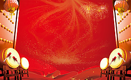喜慶開(kāi)門(mén)紅年會(huì)海報(bào)