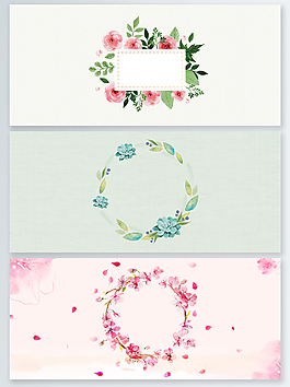 唯美浪漫花環(huán)廣告banner背景