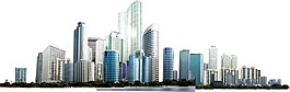 卡通城市高樓建筑png元素