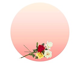 卡通彩色花朵圆球png元素