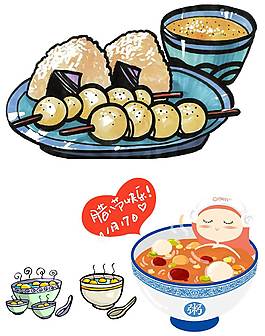 卡通臘八節(jié)食材png元素