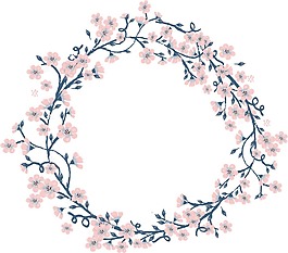 卡通粉色花環(huán)png元素