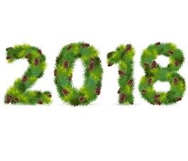 卡通創意綠色2018png元素