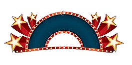 卡通圓弧五角星png元素