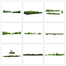 簡約綠色樹林裝飾合集