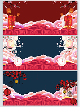 新春古典宣傳ai矢量通用背景