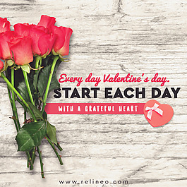 手繪紅玫瑰卡片PSD源文件