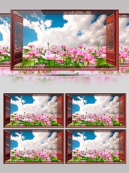 藍(lán)天白云花香視頻素材