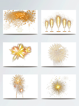 金色的煙花束煙火火花元素