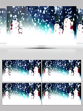 雪花雪人視頻素材