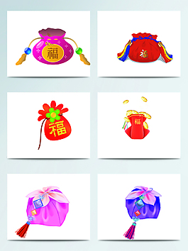 手繪福袋矢量素材
