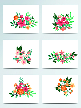 水彩花卉矢量素材