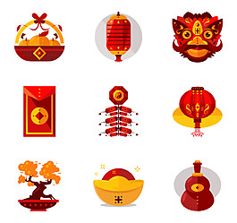中國(guó)新年矢量圖標(biāo)