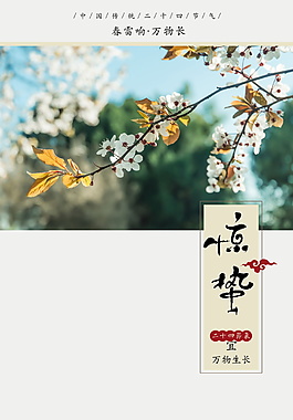 春季驚蟄海報背景設(shè)計