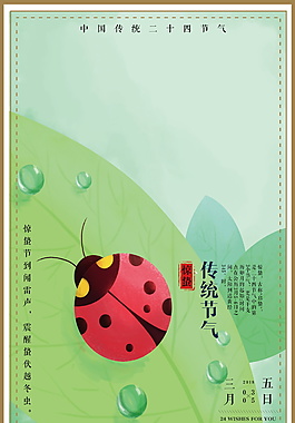 二十四節(jié)氣驚蟄節(jié)日海報背景設(shè)計