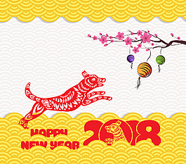 208狗年剪紙海報(bào)設(shè)計(jì)