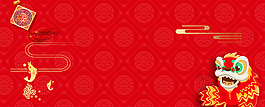 新年紅色電商淘寶banner背景