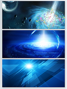藍(lán)色星空粒子光效banner背景