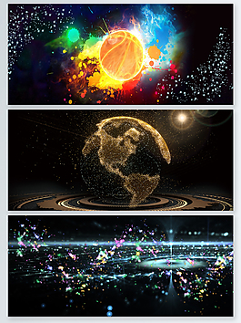星空粒子光效banner背景