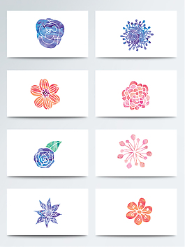 水彩可愛小花免扣素材合集