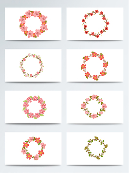 水彩美麗花環(huán)免扣素材合集