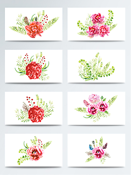 彩色精致鮮花免扣素材合集