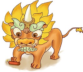 卡通黃色獨角獸png元素