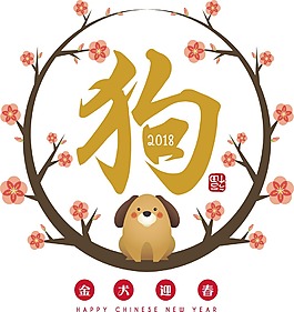卡通創(chuàng)意狗年png元素
