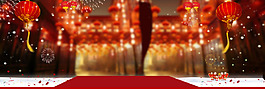 電商喜慶煙花夜景中國風(fēng)banner背景