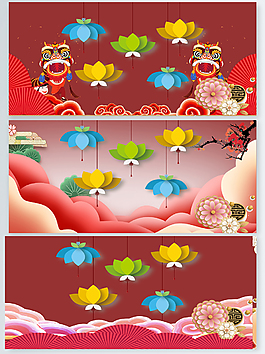 紅色新年喜慶宣傳背景