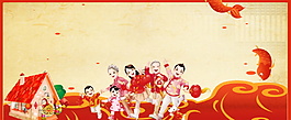 傳統(tǒng)春節(jié)年味幾何中國(guó)風(fēng)廣告背景
