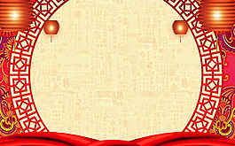 狗年福字春節(jié)燈籠賀歲廣告背景素材