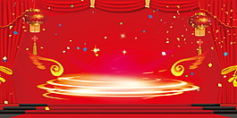 新春過年喜慶紅色廣告海報背