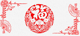 剪紙喜慶春節(jié)廣告海報(bào)背景