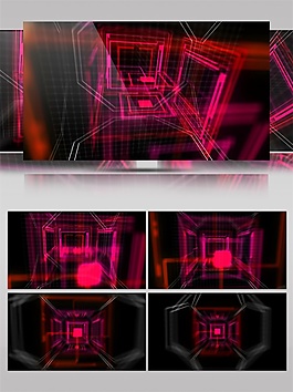 红色激光方块动态视频素材
