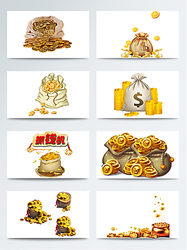 抓錢機金幣袋圖案元素