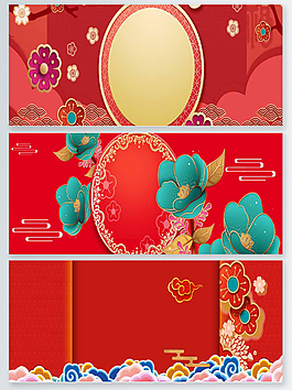 喜慶紅色banner背景圖