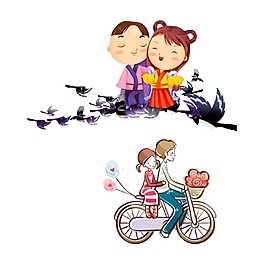 卡通七夕情人節(jié)png元素