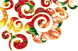 卡通彩色花紋裝飾png元素