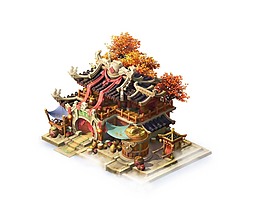 卡通動(dòng)漫古建筑png元素