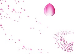 粉色飛舞桃花png元素