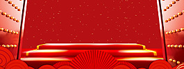 新年開門紅簡約紅色banner