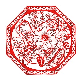 中國風(fēng)剪紙畫png元素