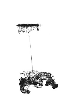 灰色水墨渲染圖案png元素