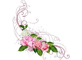 卡通粉色鮮花綠葉png元素