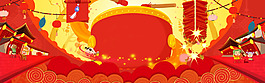 元宵盛典中國風(fēng)紅色banner背景