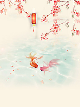 2018年狗年白色中国风年年有鱼背景