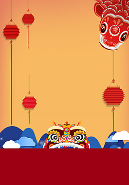 2018年狗年紅色中國(guó)風(fēng)春節(jié)新年大吉廣告
